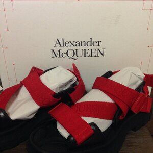 Alexander McQueen Tread/Track Sandals Lust Red/Black 40 (US 7) NWT